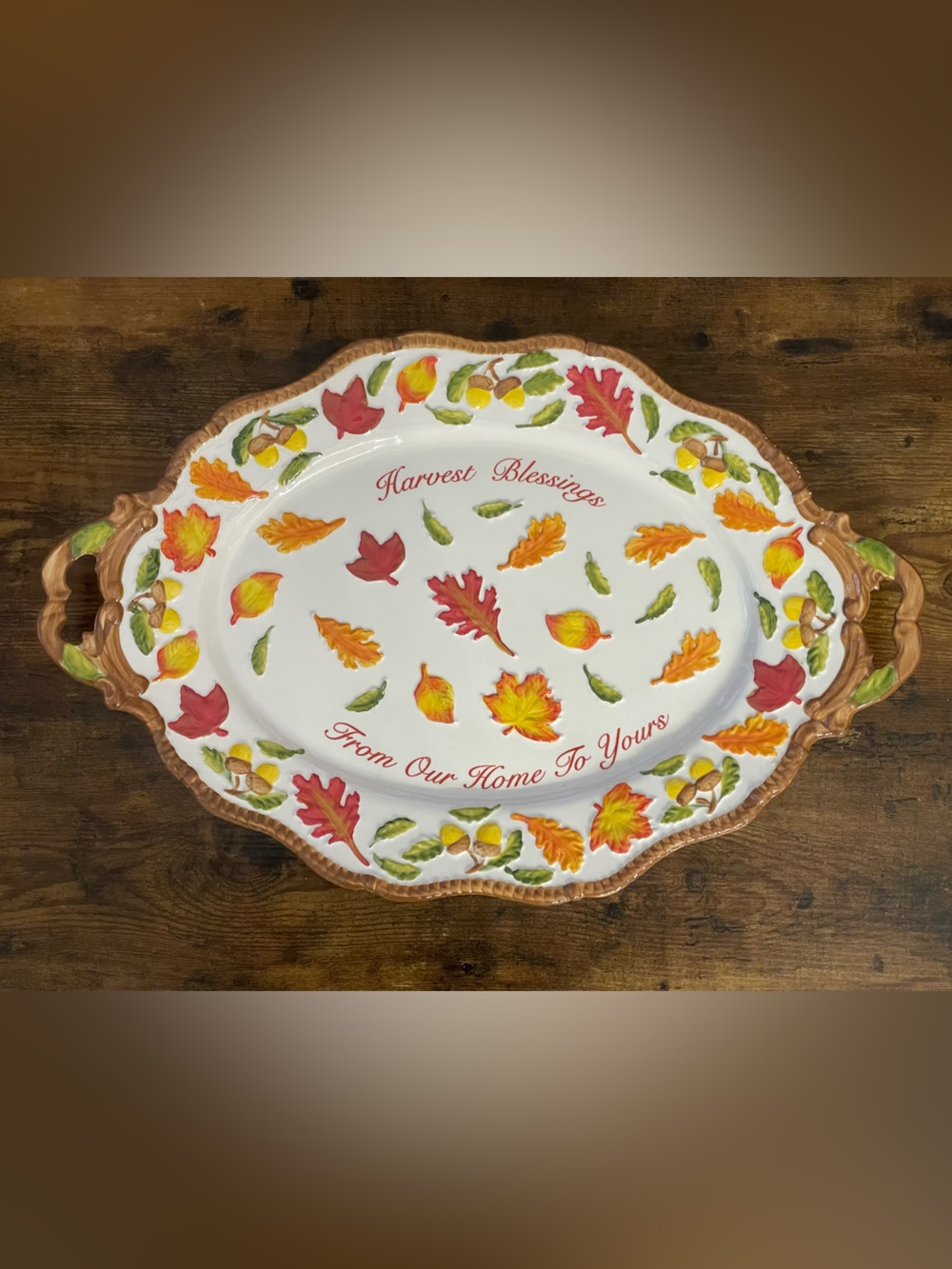 TEMPTATIONS Harvest Blessings 20” Oval Serving Platter